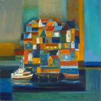 Kystby av Bildet er av Mufak Naoroz og hentet fra http://www.mufak-art.com/gallery2.html
